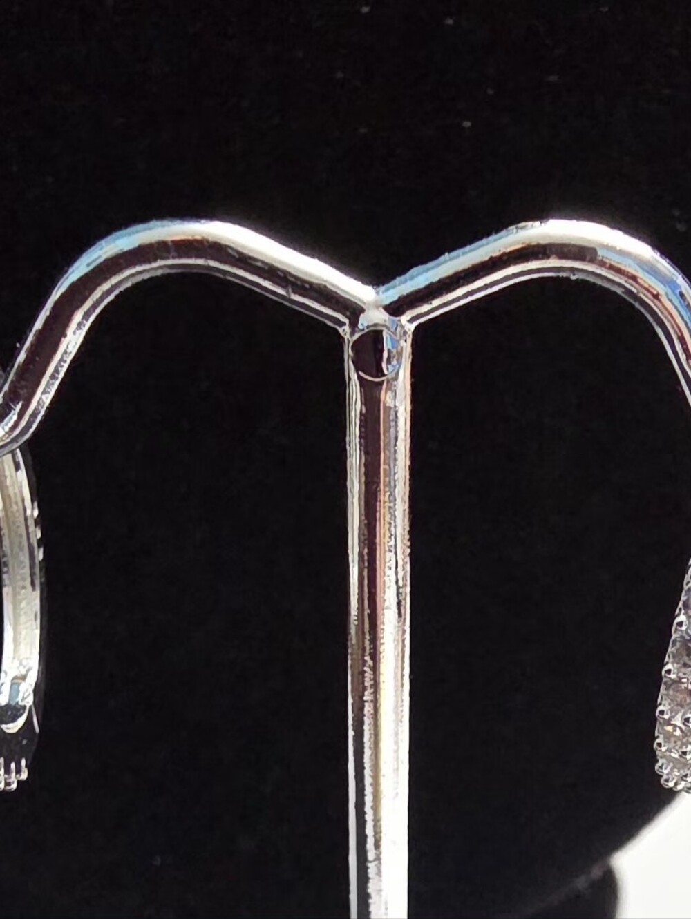 s925 sterling silver 14mm clear stone pavΓ© hoop earrings